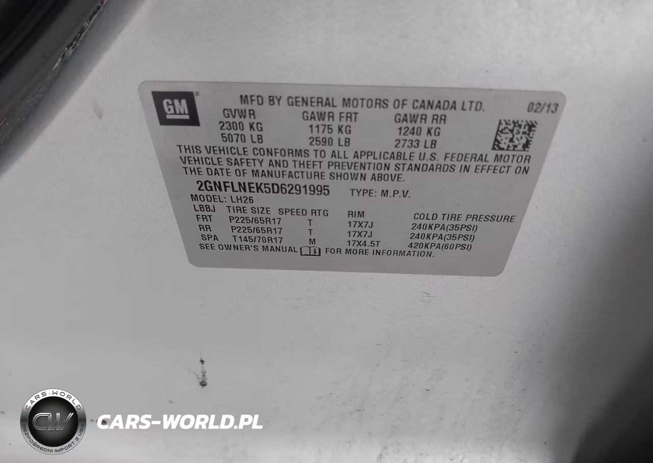 2013 Chevrolet Equinox Lt VIN:2GNFLNEK5D6291995 - 9
