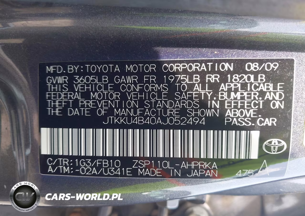 2010 Scion Xd VIN:JTKKU4B40AJ052494 - 9
