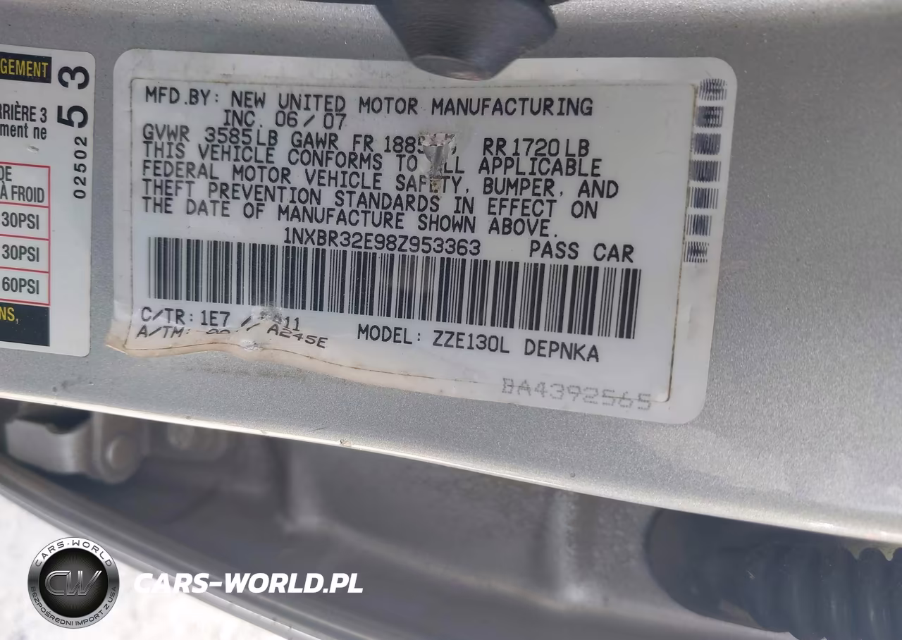 2008 Toyota Corolla Le VIN:1NXBR32E98Z953363 - 9