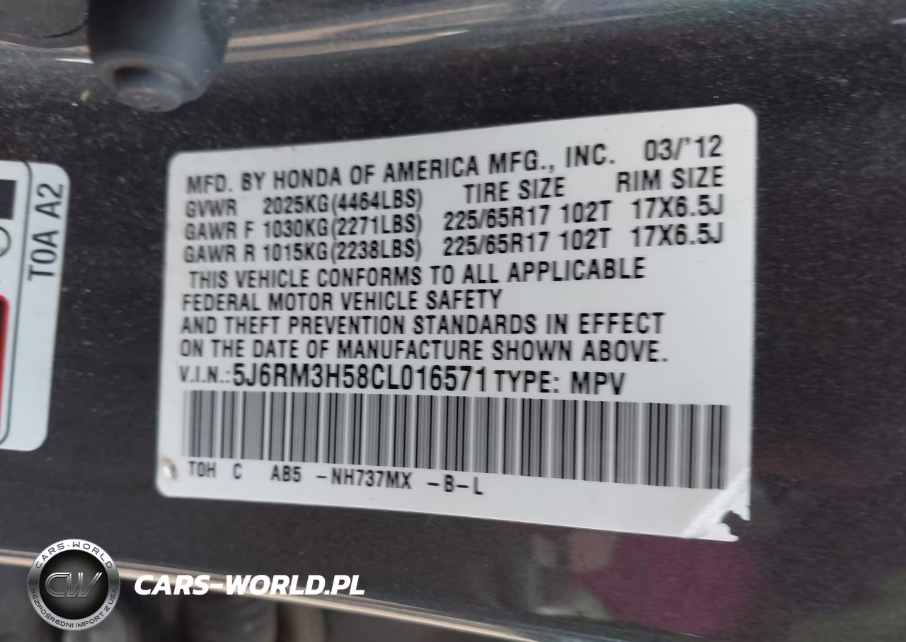 2012 Honda Cr-V Ex VIN:5J6RM3H58CL016571 - 9