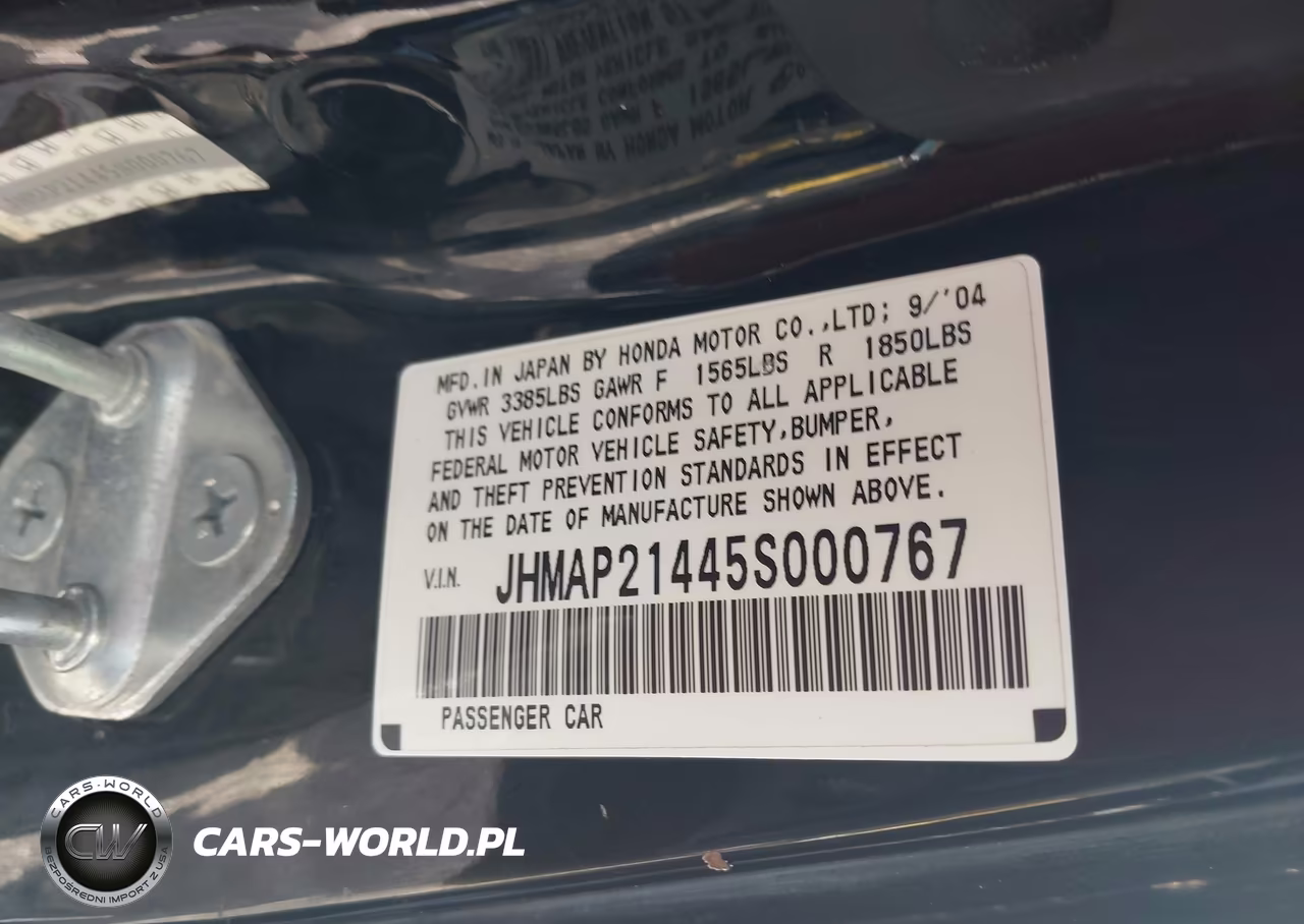 2005 Honda S2000 VIN:JHMAP21445S000767 - 9