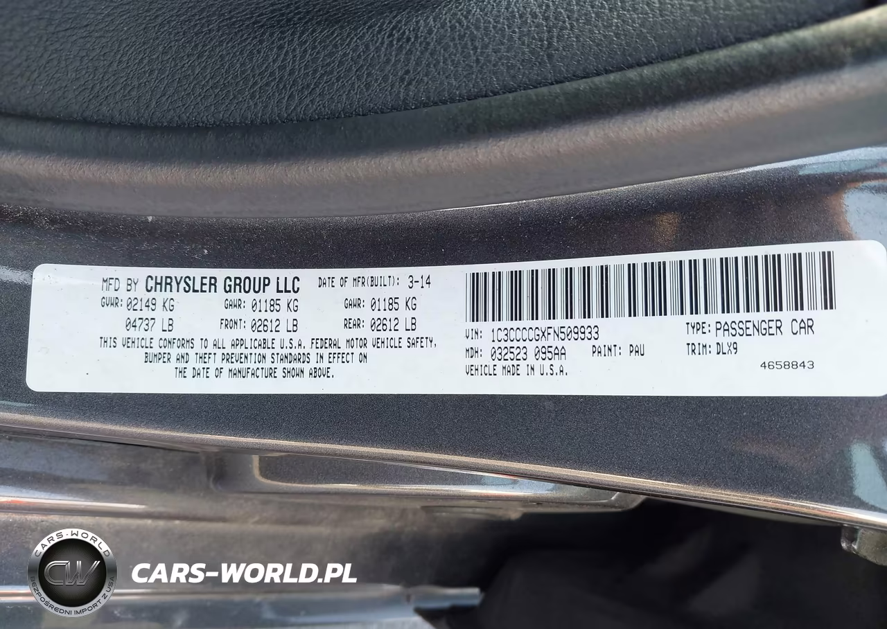 2015 Chrysler 200 C VIN:1C3CCCCGXFN509933 - 9