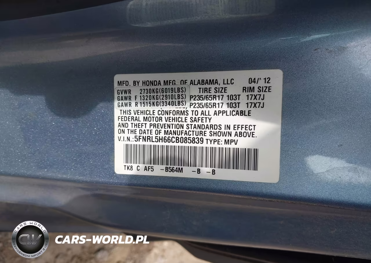 2012 Honda Odyssey Ex-L VIN:5FNRL5H66CB085839 - 9