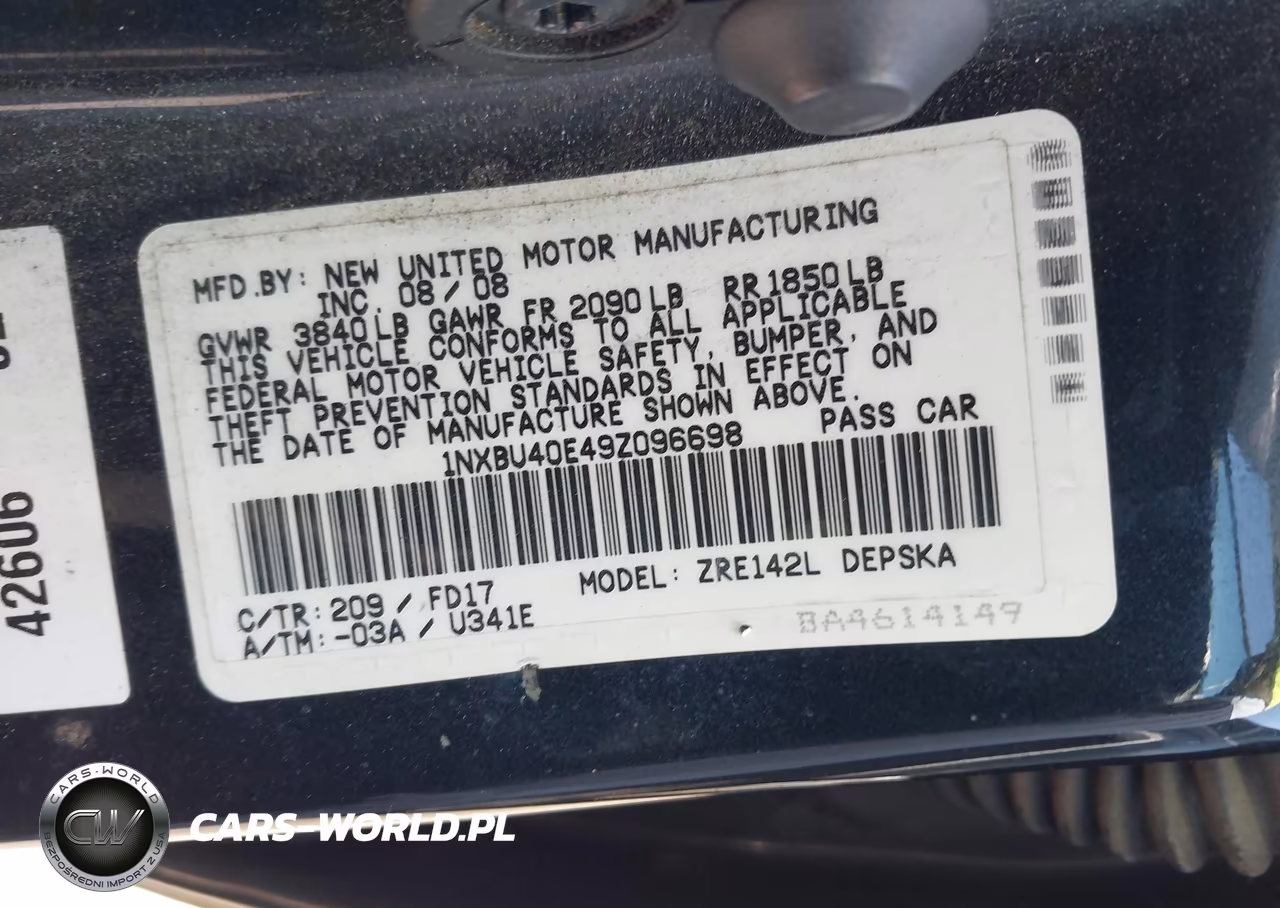 2009 Toyota Corolla S VIN:1NXBU40E49Z096698 - 9