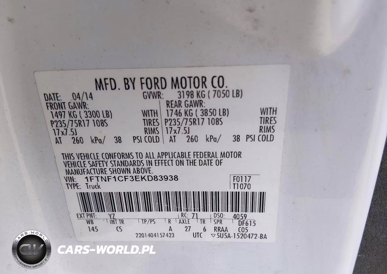 2014 Ford F-150 Xl VIN:1FTNF1CF3EKD83938 - 9