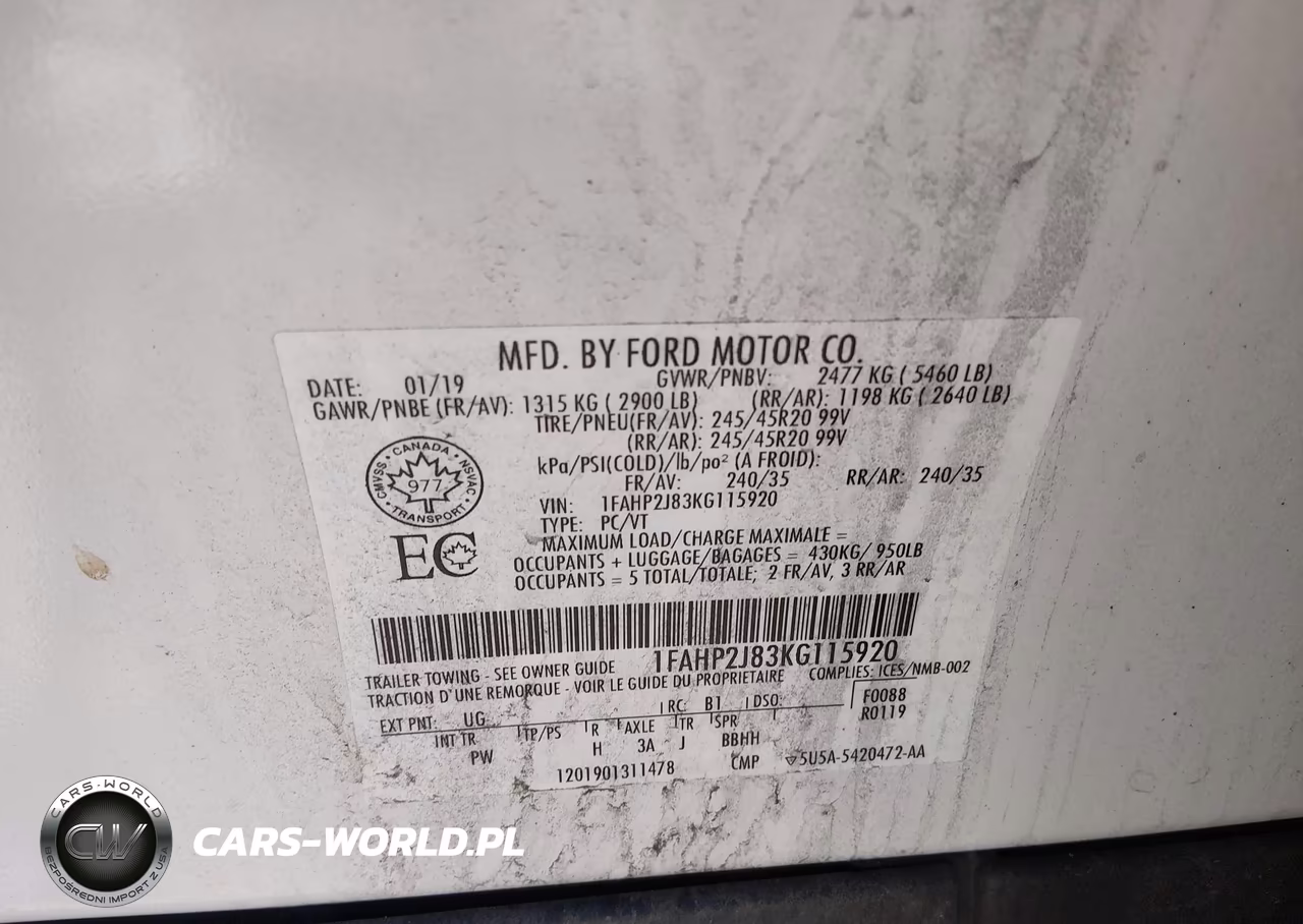 2019 Ford Taurus Limited VIN:1FAHP2J83KG115920 - 9