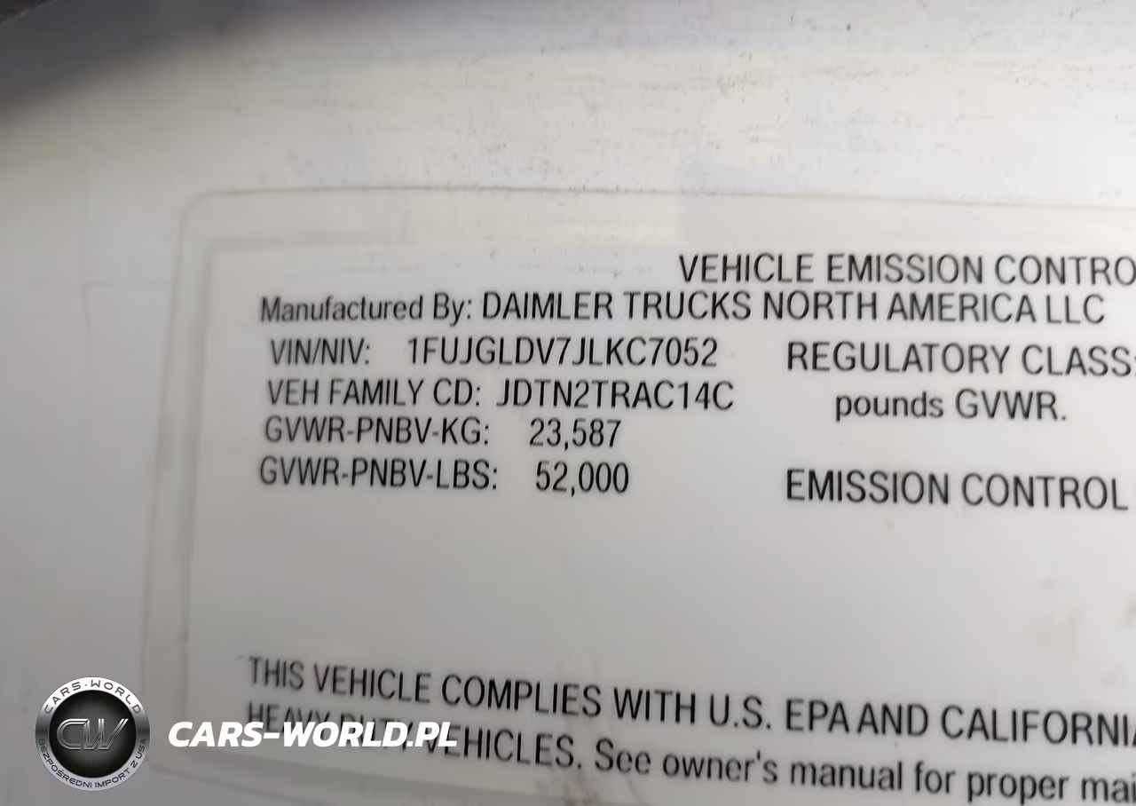 2018 Freightliner Cascadia 125 VIN:1FUJGLDV7JLKC7052 - 8
