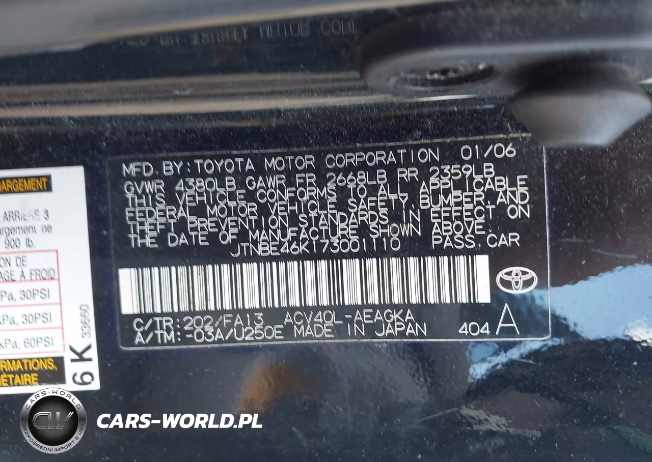 2007 Toyota Camry Xle VIN:JTNBE46K173001110 - 9