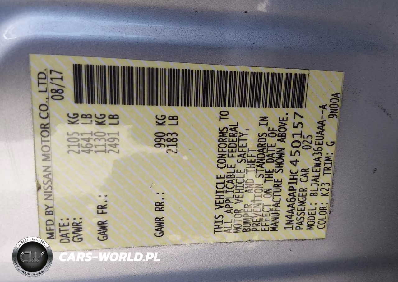 2017 Nissan Maxima 3.5 Sl VIN:1N4AA6AP1HC450157 - 9