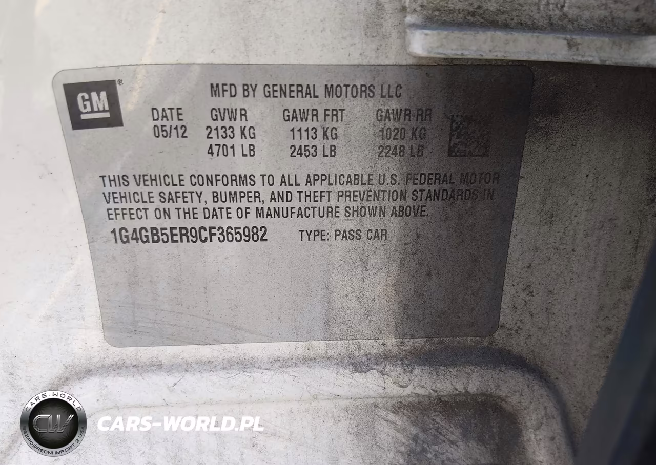 2012 Buick Lacrosse Convenience Group VIN:1G4GB5ER9CF365982 - 9