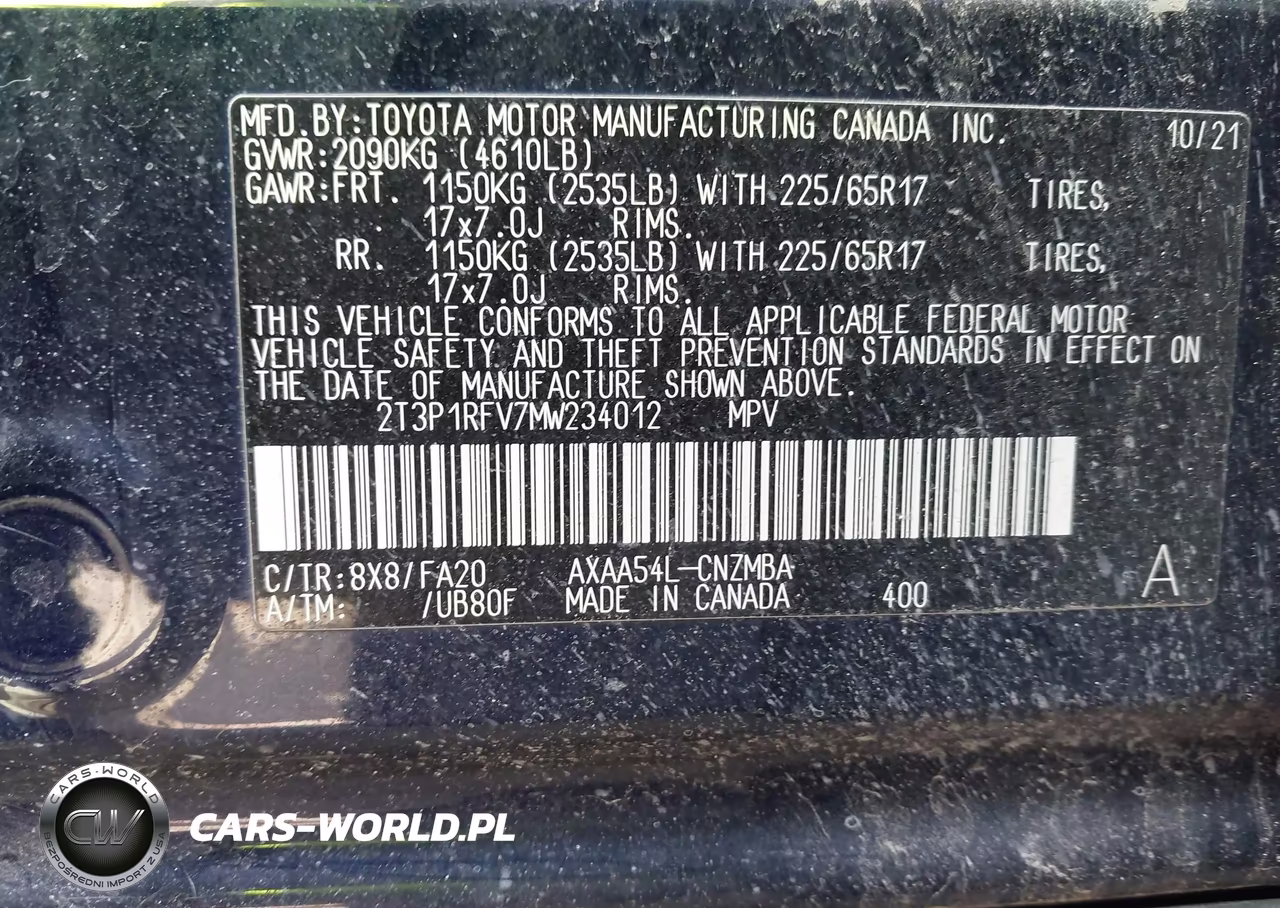 2021 Toyota Rav4 Xle VIN:2T3P1RFV7MW234012 - 9