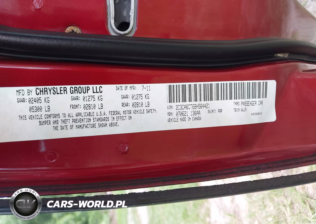 2011 Chrysler 300C VIN:2C3CA6CT6BH564421 - 9