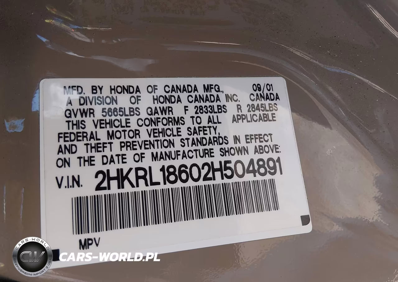 2002 Honda Odyssey Ex VIN:2HKRL18602H504891 - 9