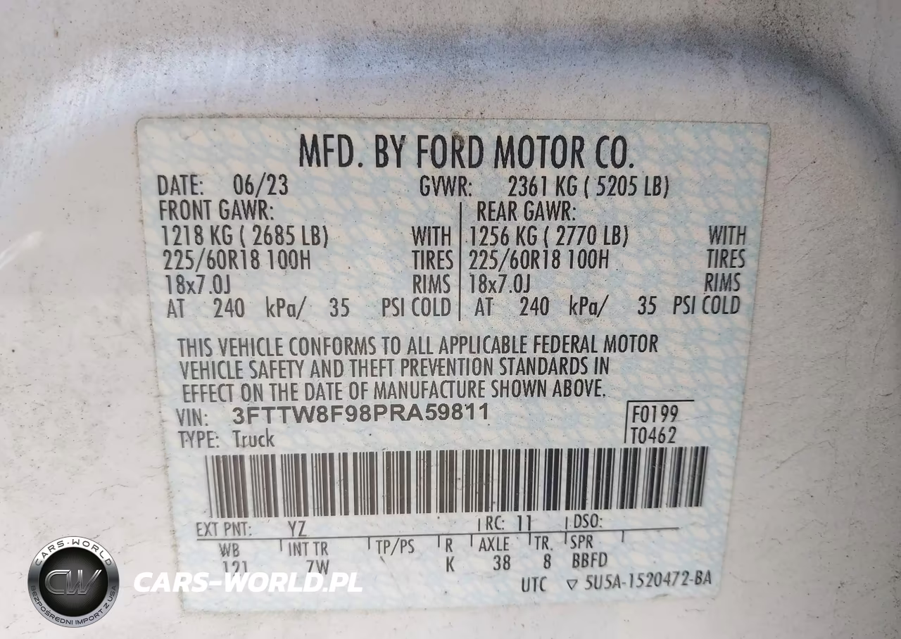 2023 Ford Maverick Xlt VIN:3FTTW8F98PRA59811 - 9