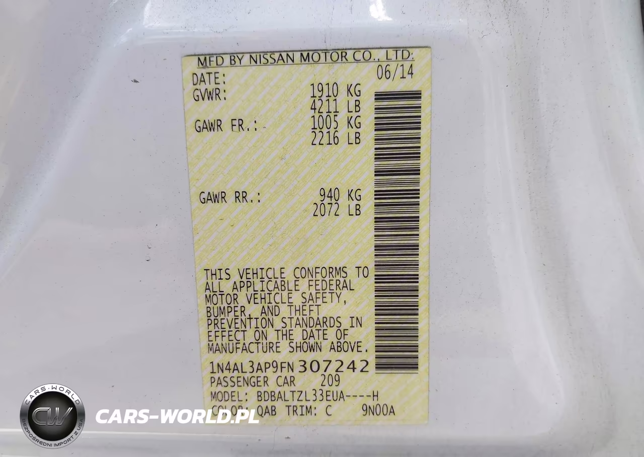 2015 Nissan Altima 2.5 Sl VIN:1N4AL3AP9FN307242 - 9