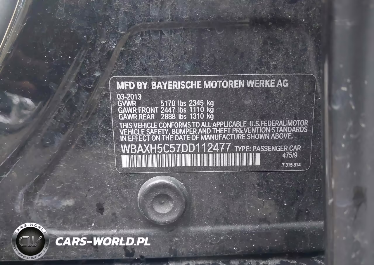 2013 BMW 528I xDrive VIN:WBAXH5C57DD112477 - 9