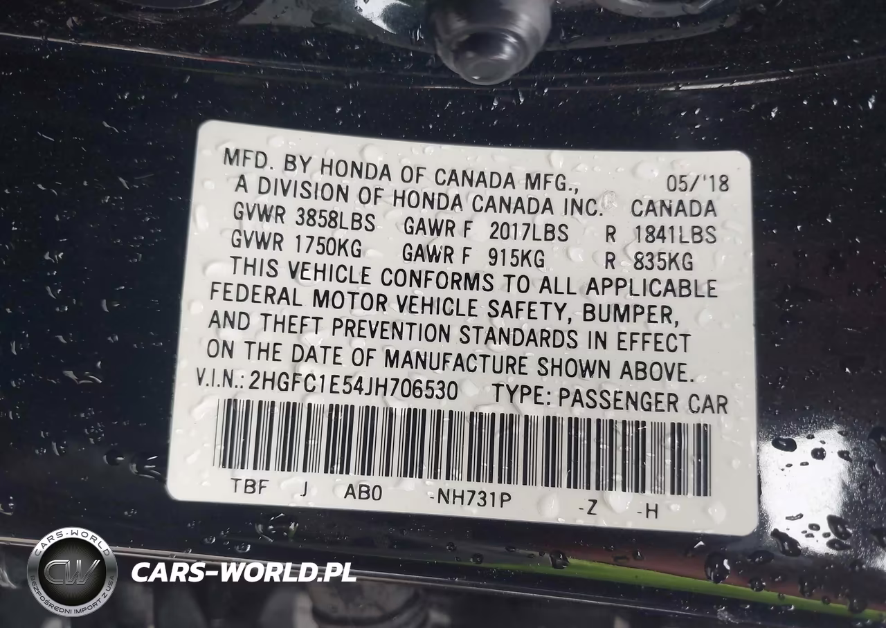 2018 Honda Civic Si VIN:2HGFC1E54JH706530 - 9