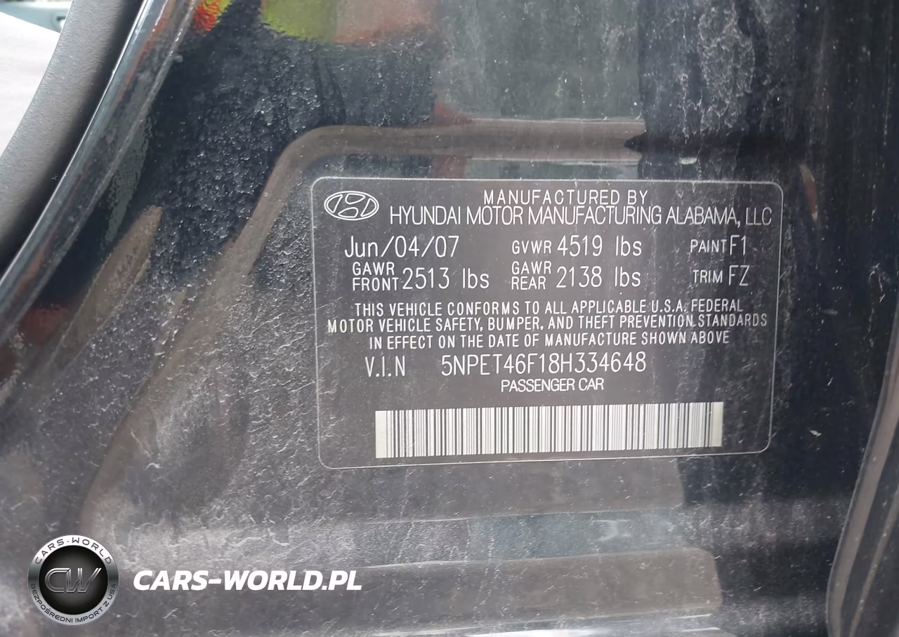 2008 Hyundai Sonata Gls V6 VIN:5NPET46F18H334648 - 9