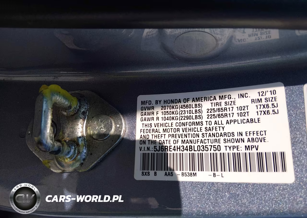 2011 Honda Cr-V Lx VIN:5J6RE4H34BL035750 - 9