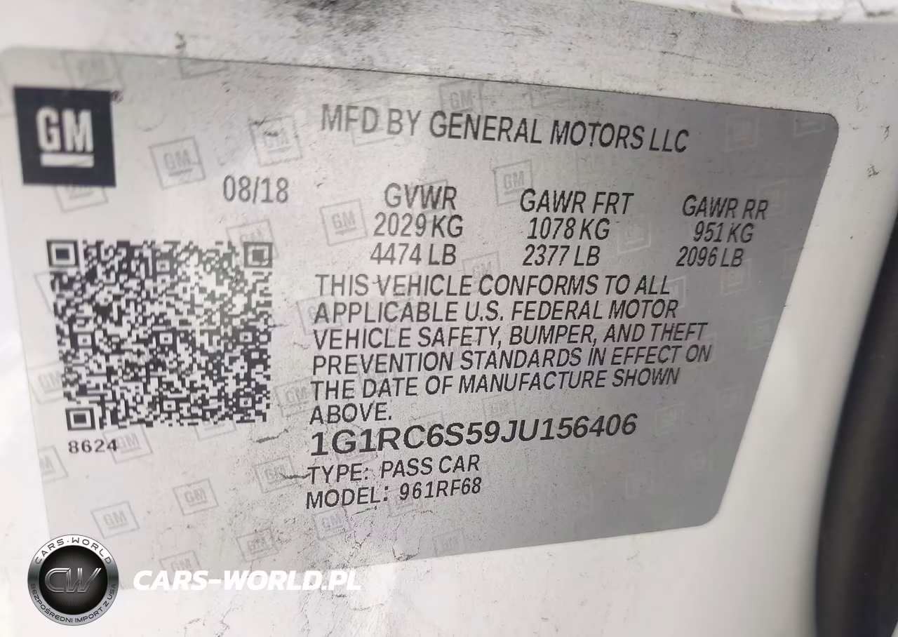 2018 Chevrolet Volt Lt VIN:1G1RC6S59JU156406 - 9