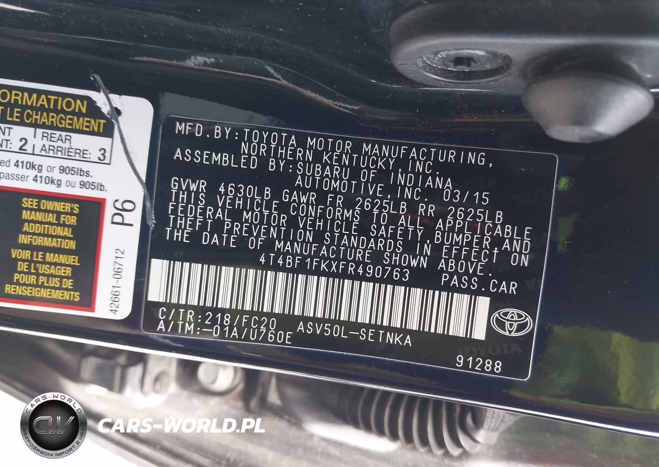 2015 Toyota Camry Le VIN:4T4BF1FKXFR490763 - 9
