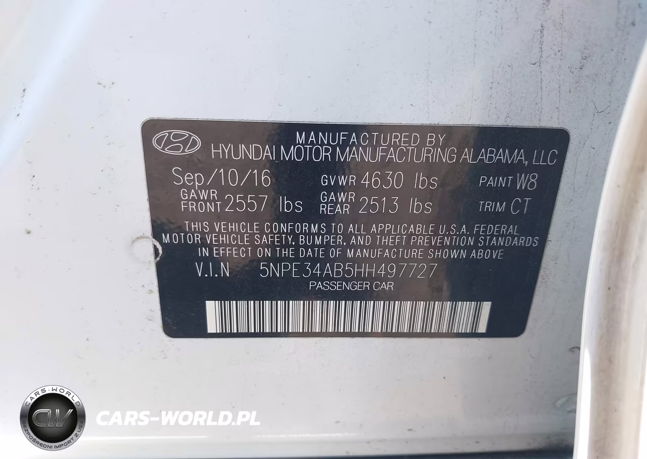 2017 Hyundai Sonata Limited 2.0T VIN:5NPE34AB5HH497727 - 9