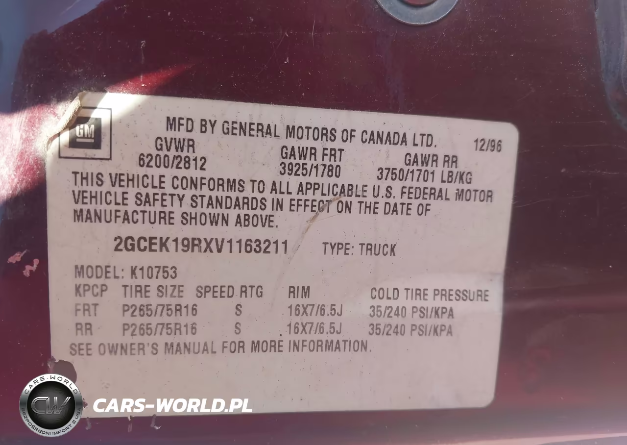 1997 Chevrolet K1500 Fleetside VIN:2GCEK19RXV1163211 - 9