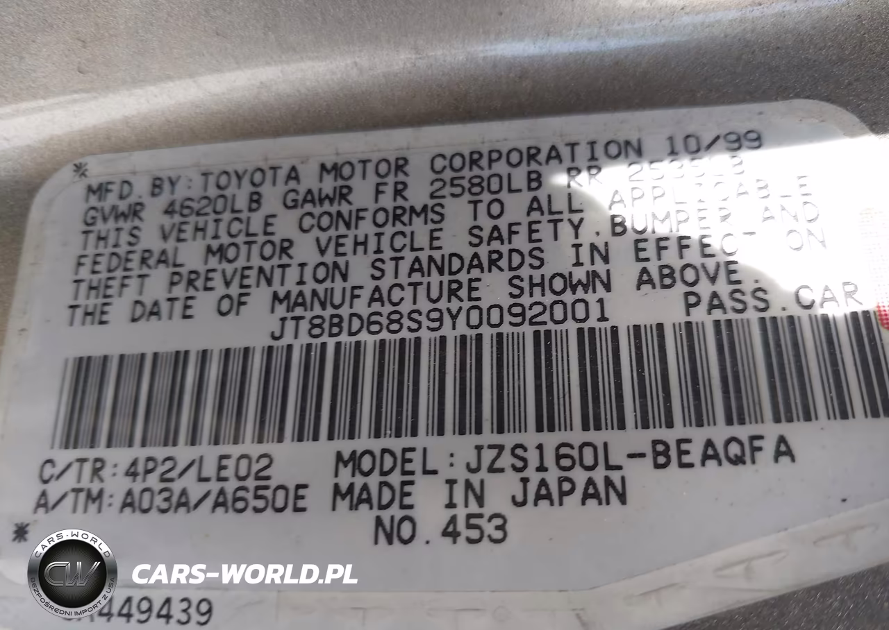 2000 Lexus Gs 300 VIN:JT8BD68S9Y0092001 - 9