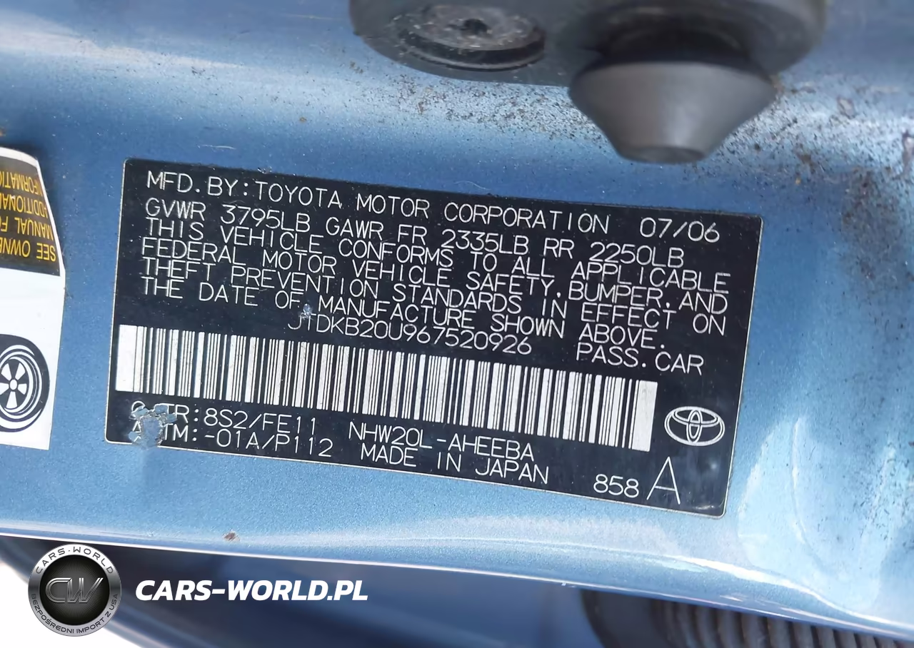 2006 Toyota Prius VIN:JTDKB20U967520926 - 9