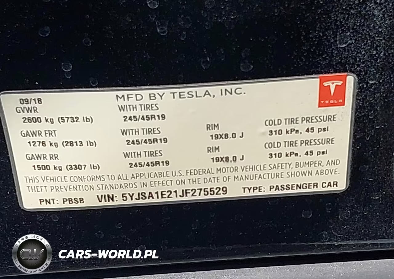 2018 Tesla Model S 100D-75D-P100D VIN:5YJSA1E21JF275529 - 9