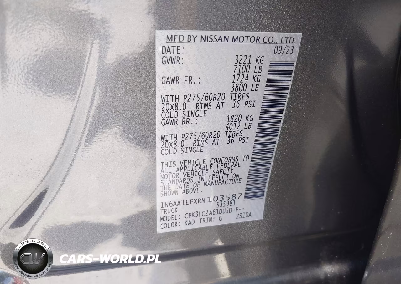 2024 Nissan Titan Sv 4X2 VIN:1N6AA1EFXRN103587 - 9