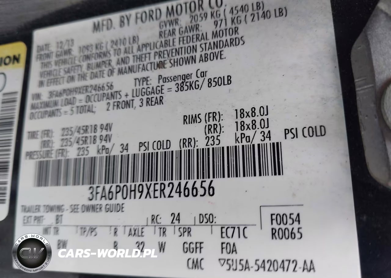 2014 Ford Fusion Se VIN:3FA6P0H9XER246656 - 9