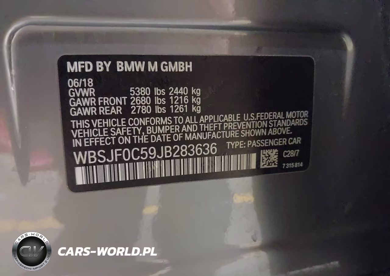 2018 BMW M5 VIN:WBSJF0C59JB283636 - 9