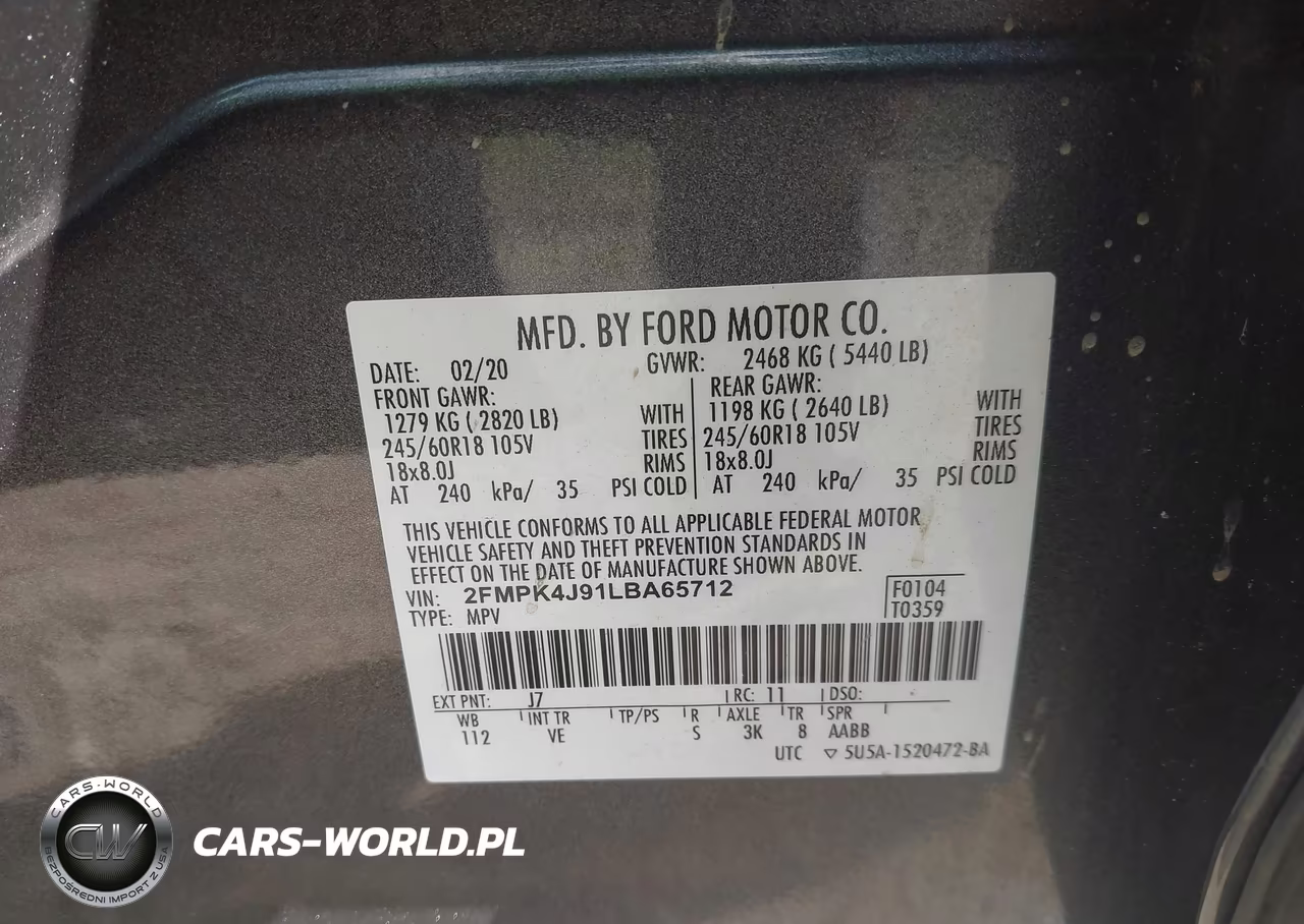 2020 Ford Edge Sel VIN:2FMPK4J91LBA65712 - 9