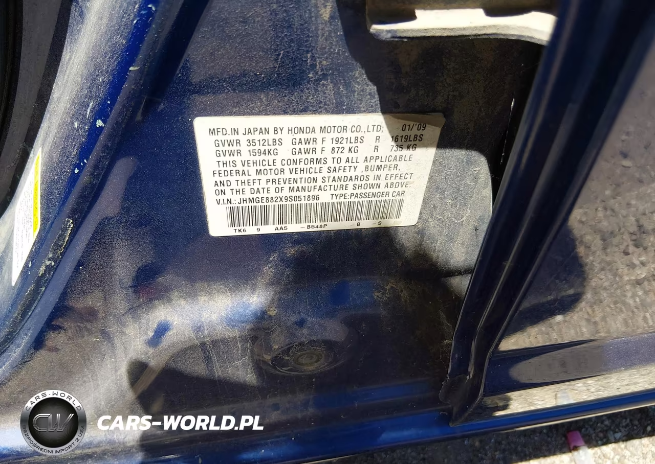 2009 Honda Fit VIN:JHMGE882X9S051896 - 9