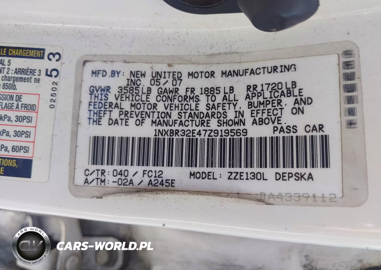 2007 Toyota Corolla S VIN:1NXBR32E47Z919569 - 9