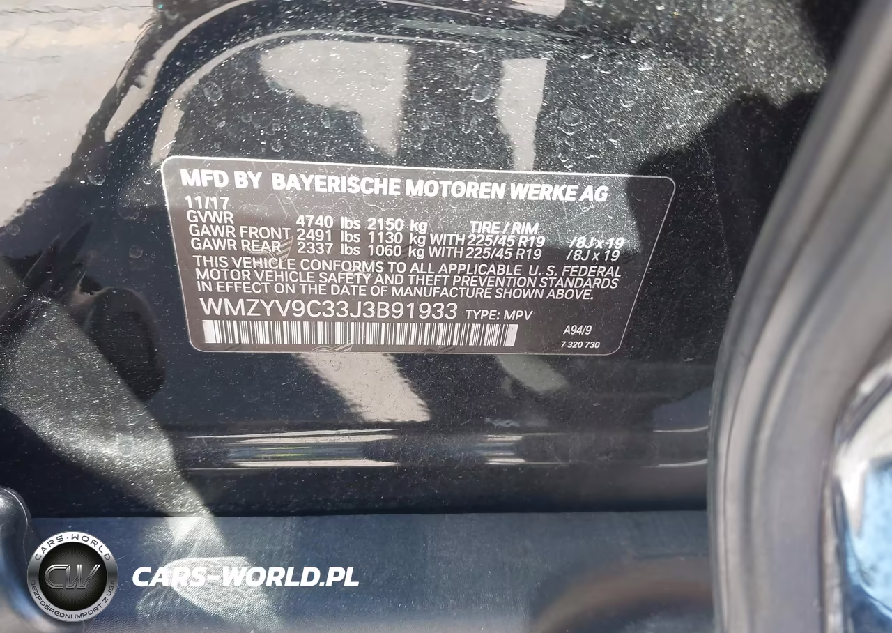 2018 Mini Countryman John Cooper Works VIN:WMZYV9C33J3B91933 - 9