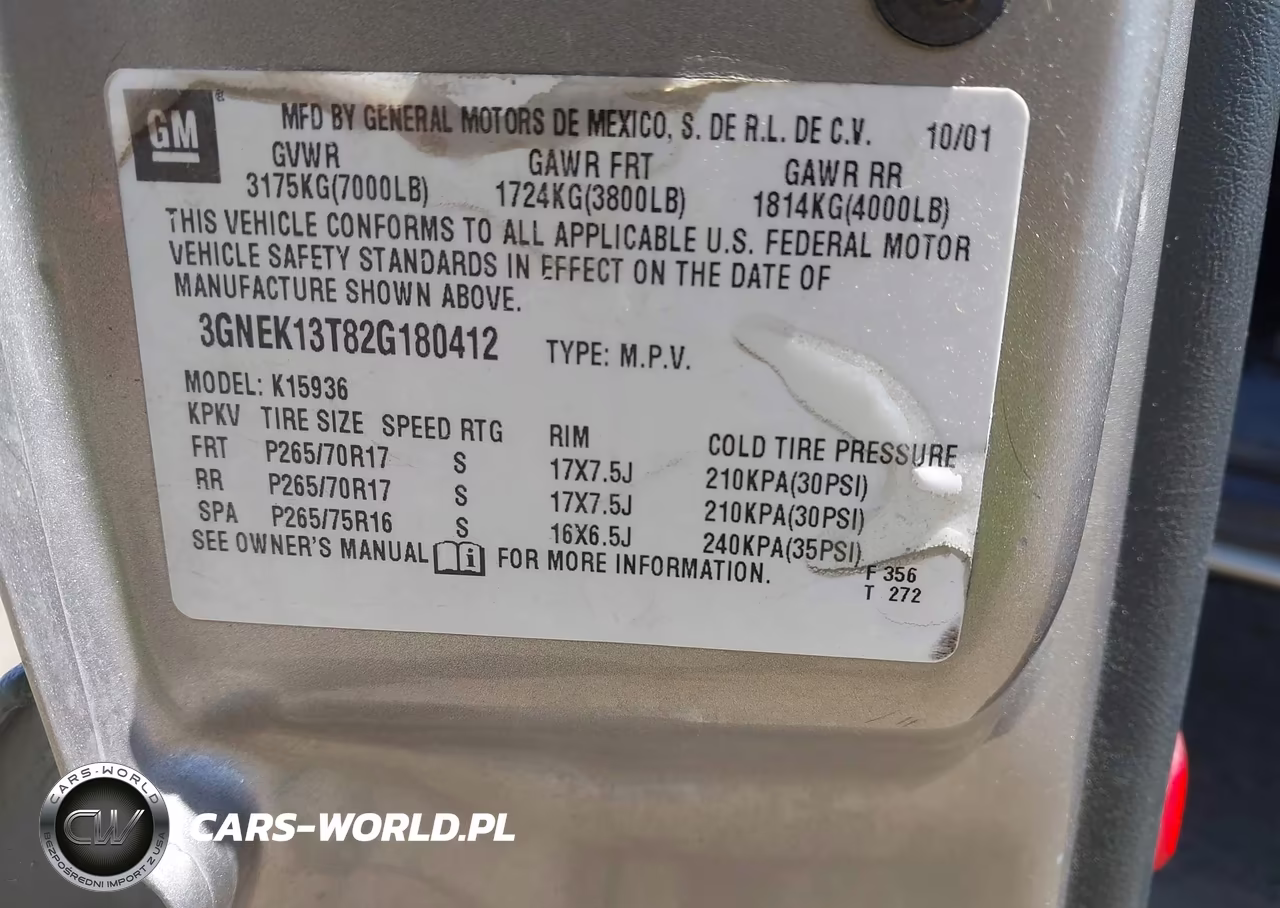 2002 Chevrolet Avalanche 1500 VIN:3GNEK13T82G180412 - 9
