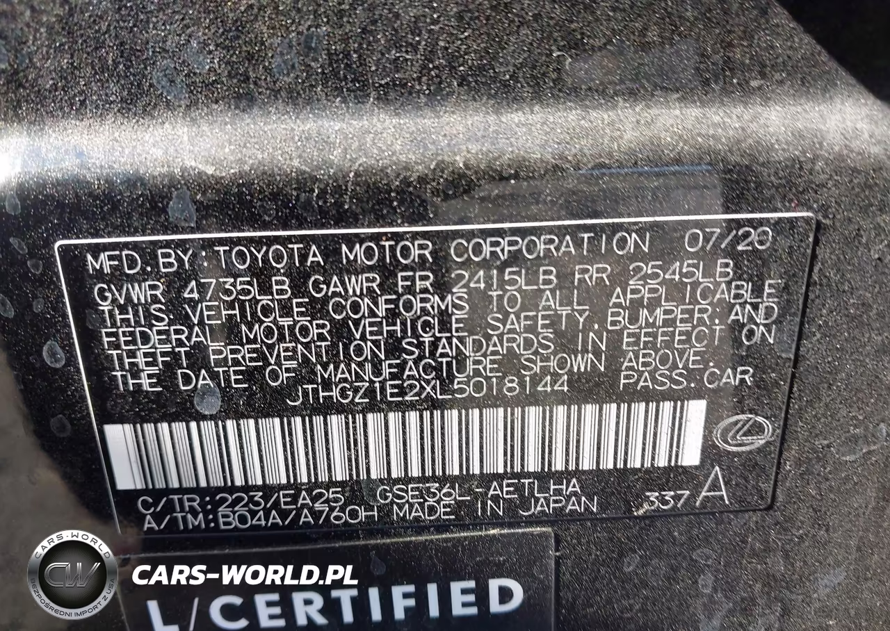 2020 Lexus Is 350 VIN:JTHGZ1E2XL5018144 - 9