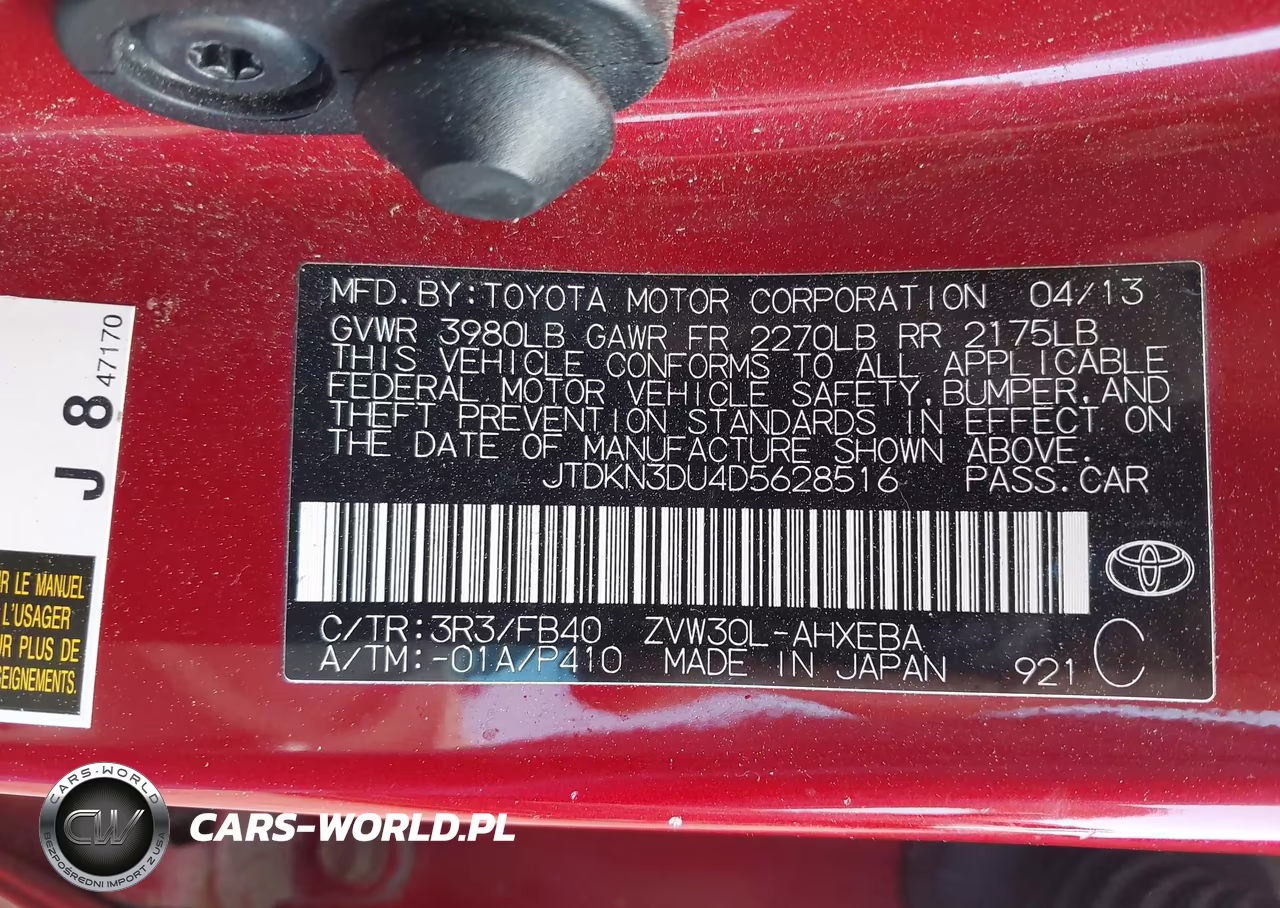 2013 Toyota Prius Three VIN:JTDKN3DU4D5628516 - 9