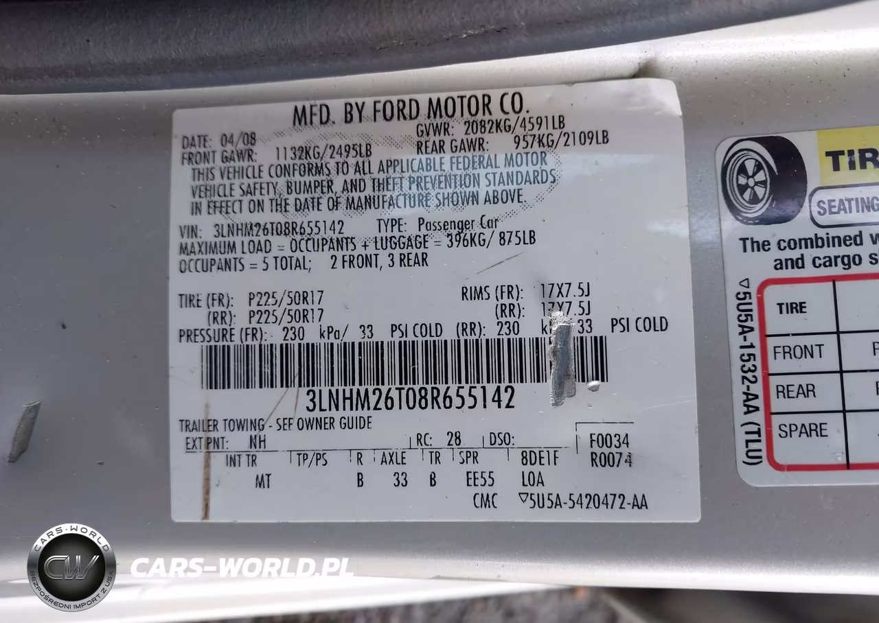 2008 Lincoln Mkz VIN:3LNHM26T08R655142 - 9
