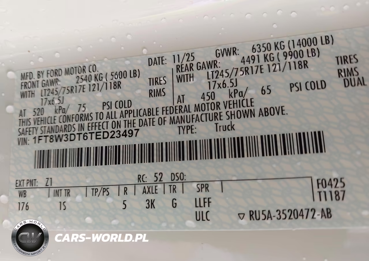 2026 Ford F-350 Xl VIN:1FT8W3DT6TED23497 - 8