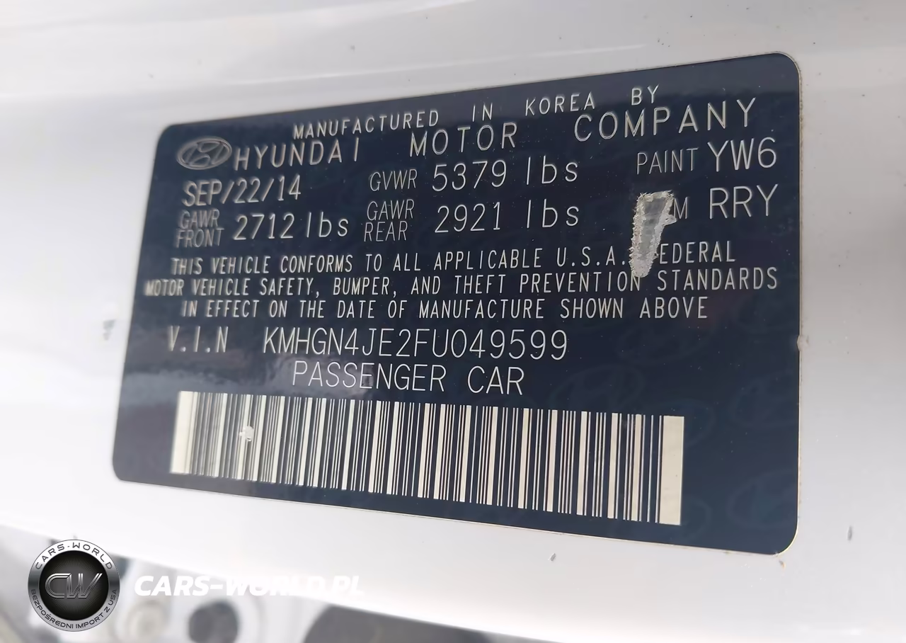 2015 Hyundai Genesis 3.8 VIN:KMHGN4JE2FU049599 - 9