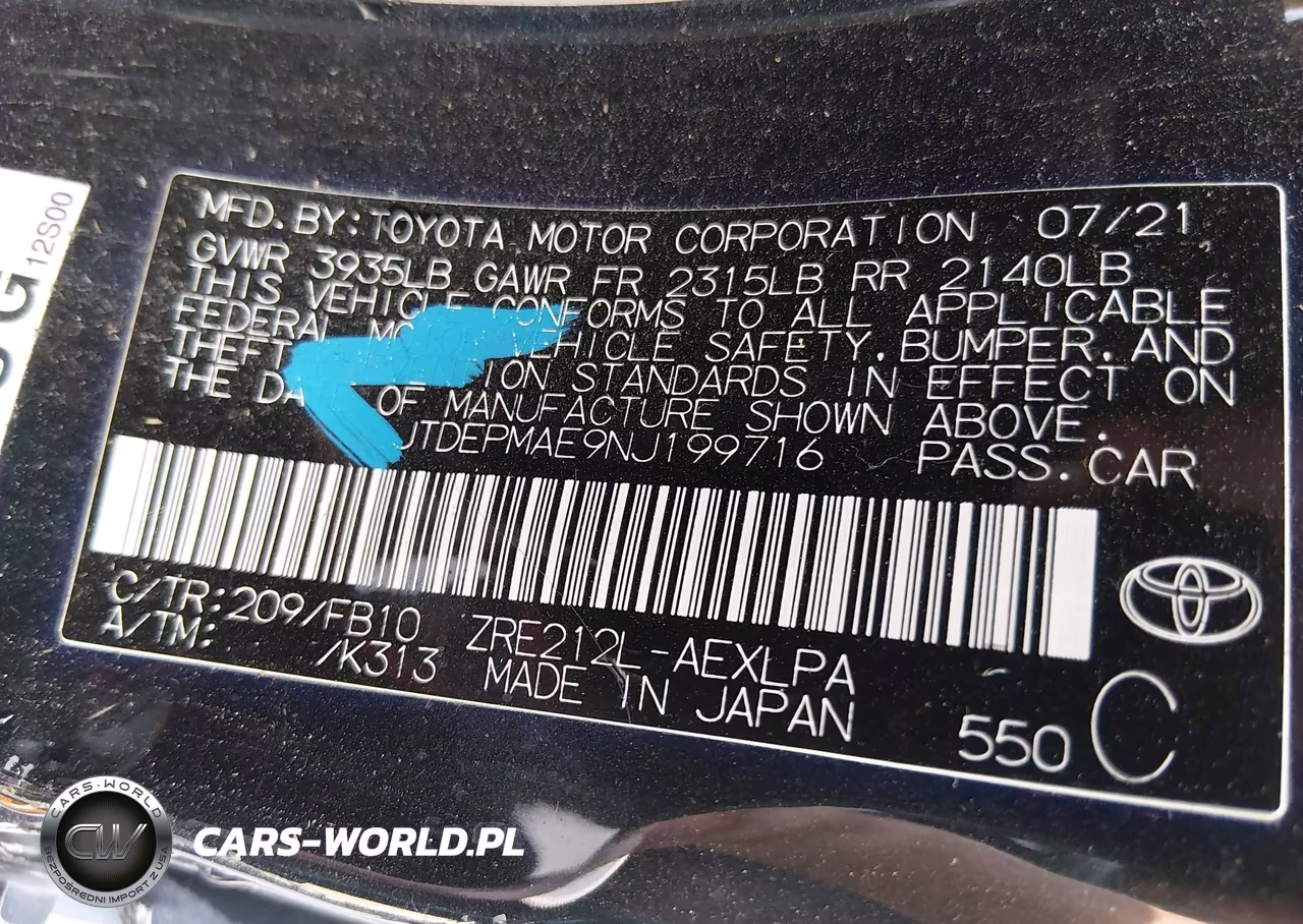 2022 Toyota Corolla Le VIN:JTDEPMAE9NJ199716 - 9