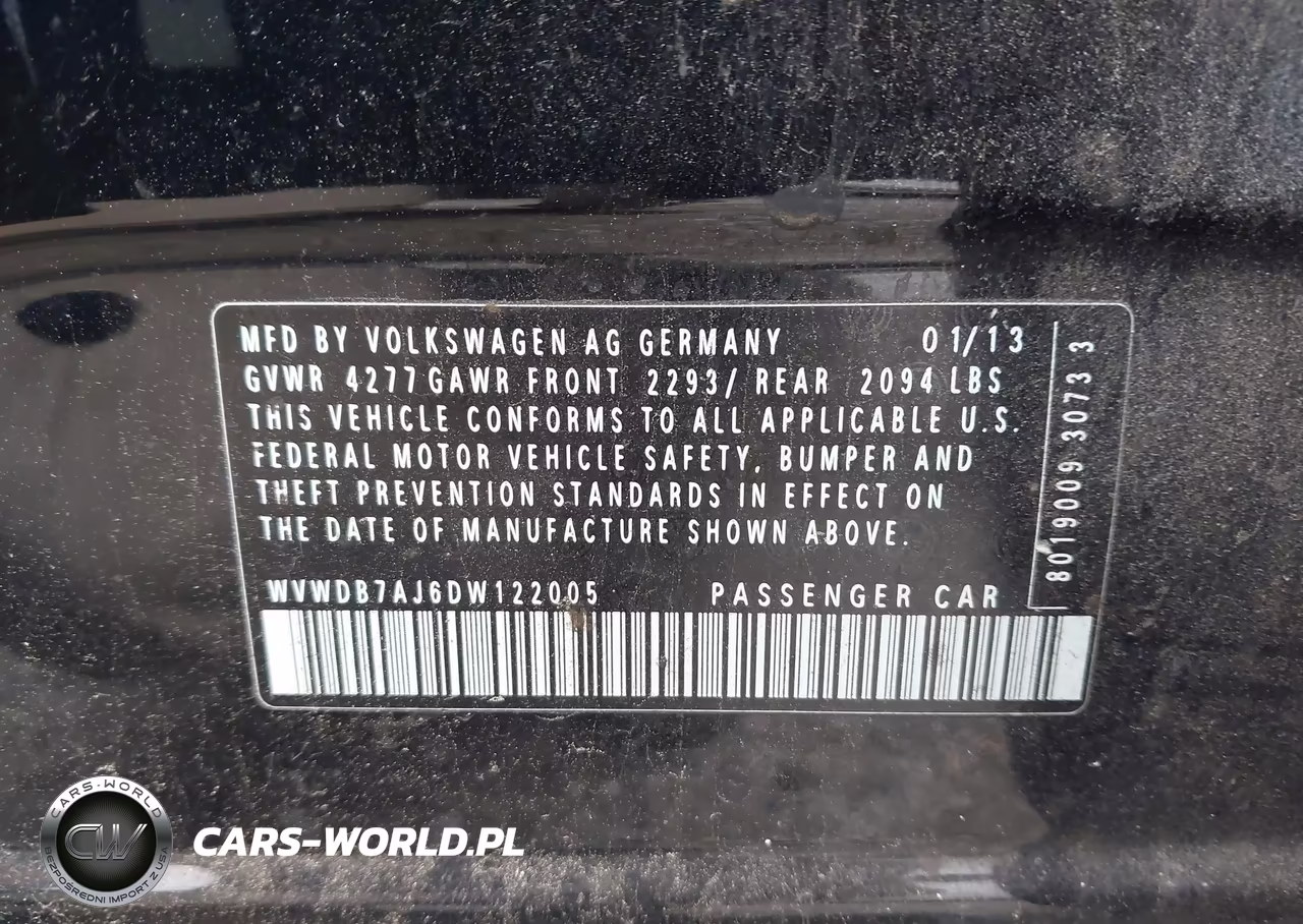2013 Volkswagen Golf 2.5L 4-Door VIN:WVWDB7AJ6DW122005 - 9