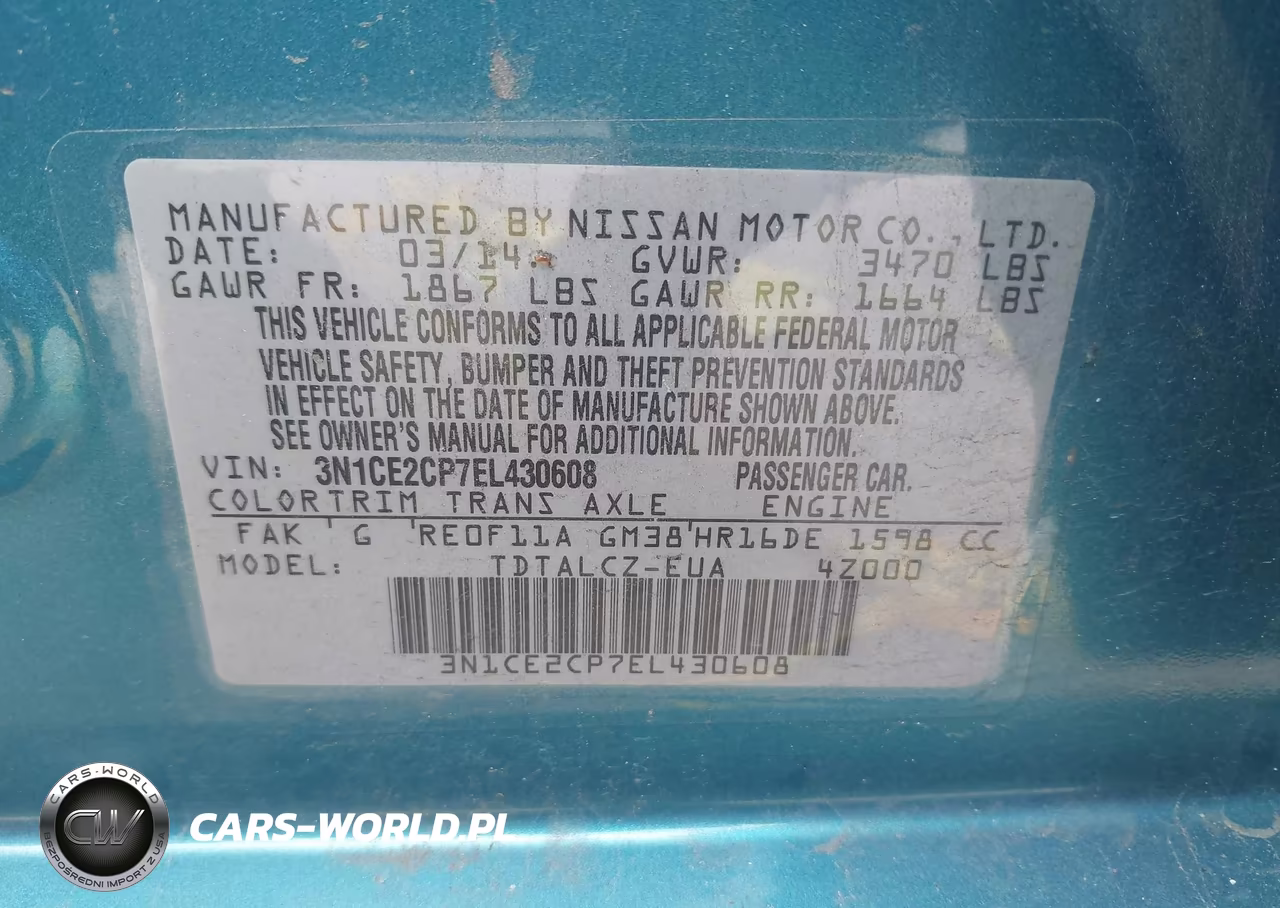 2014 Nissan Versa Note S Plus VIN:3N1CE2CP7EL430608 - 9