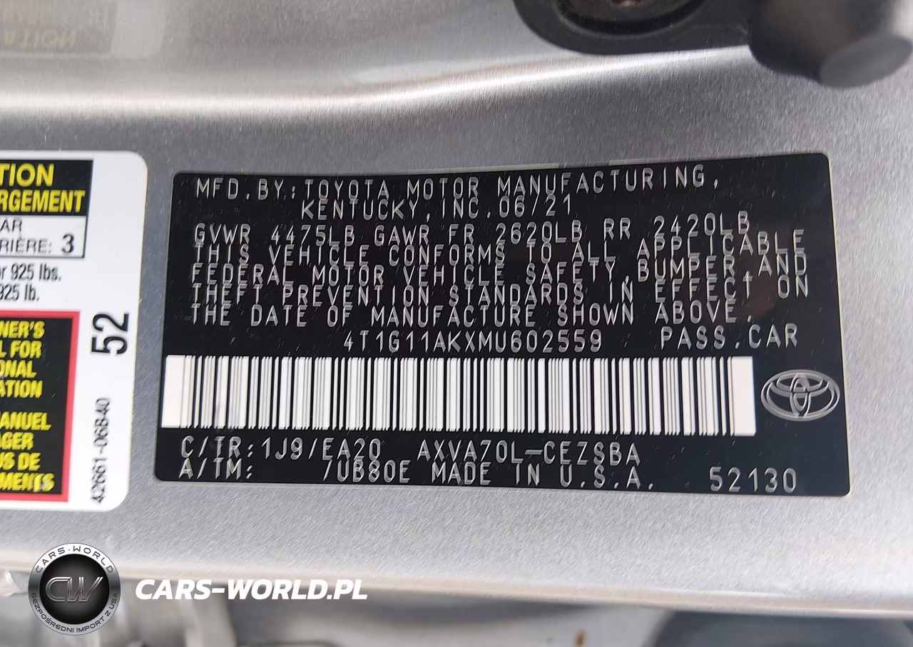 2021 Toyota Camry Se VIN:4T1G11AKXMU602559 - 9