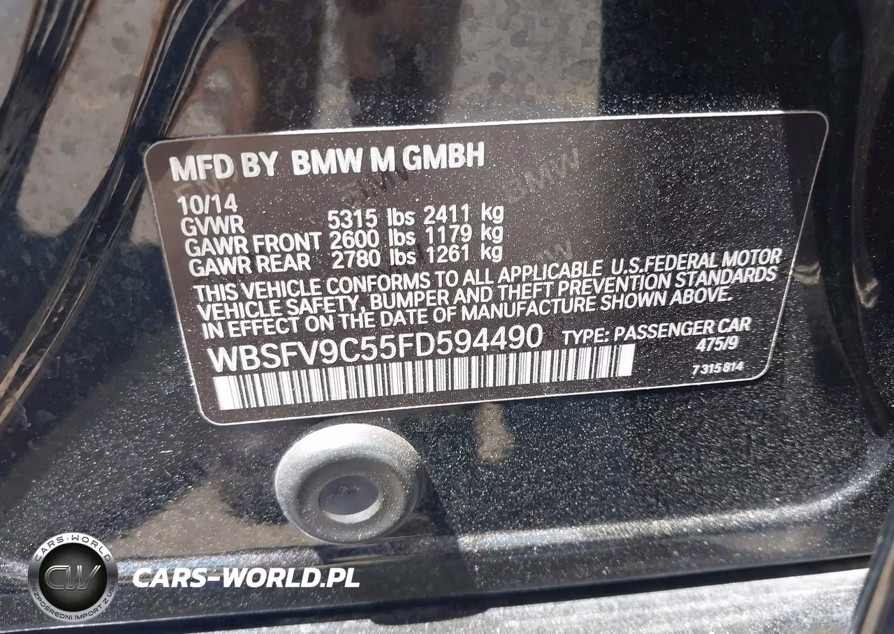 2015 BMW M5 VIN:WBSFV9C55FD594490 - 9