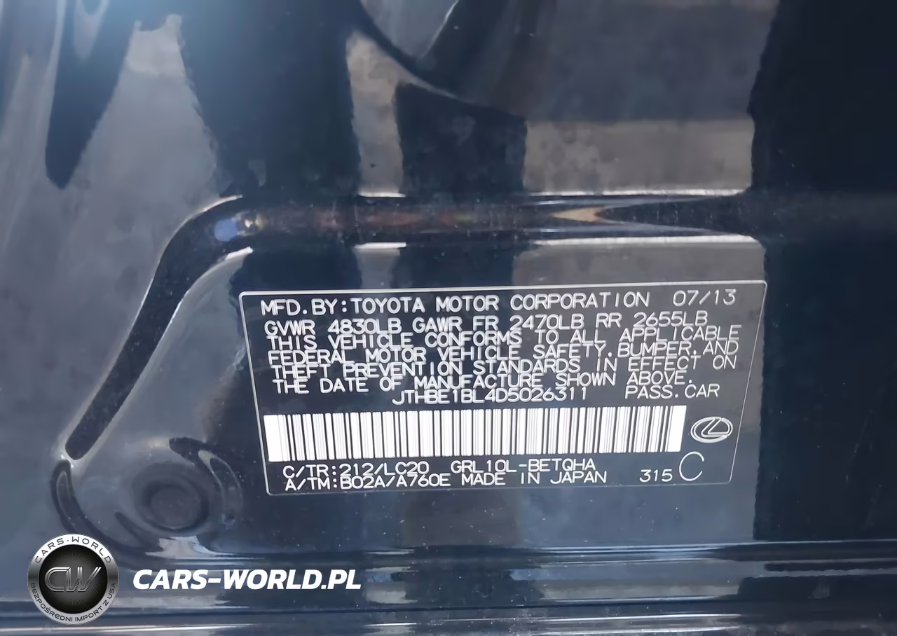 2013 Lexus Gs 350 VIN:JTHBE1BL4D5026311 - 9