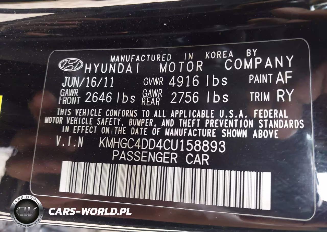 2012 Hyundai Genesis 3.8 VIN:KMHGC4DD4CU158893 - 9